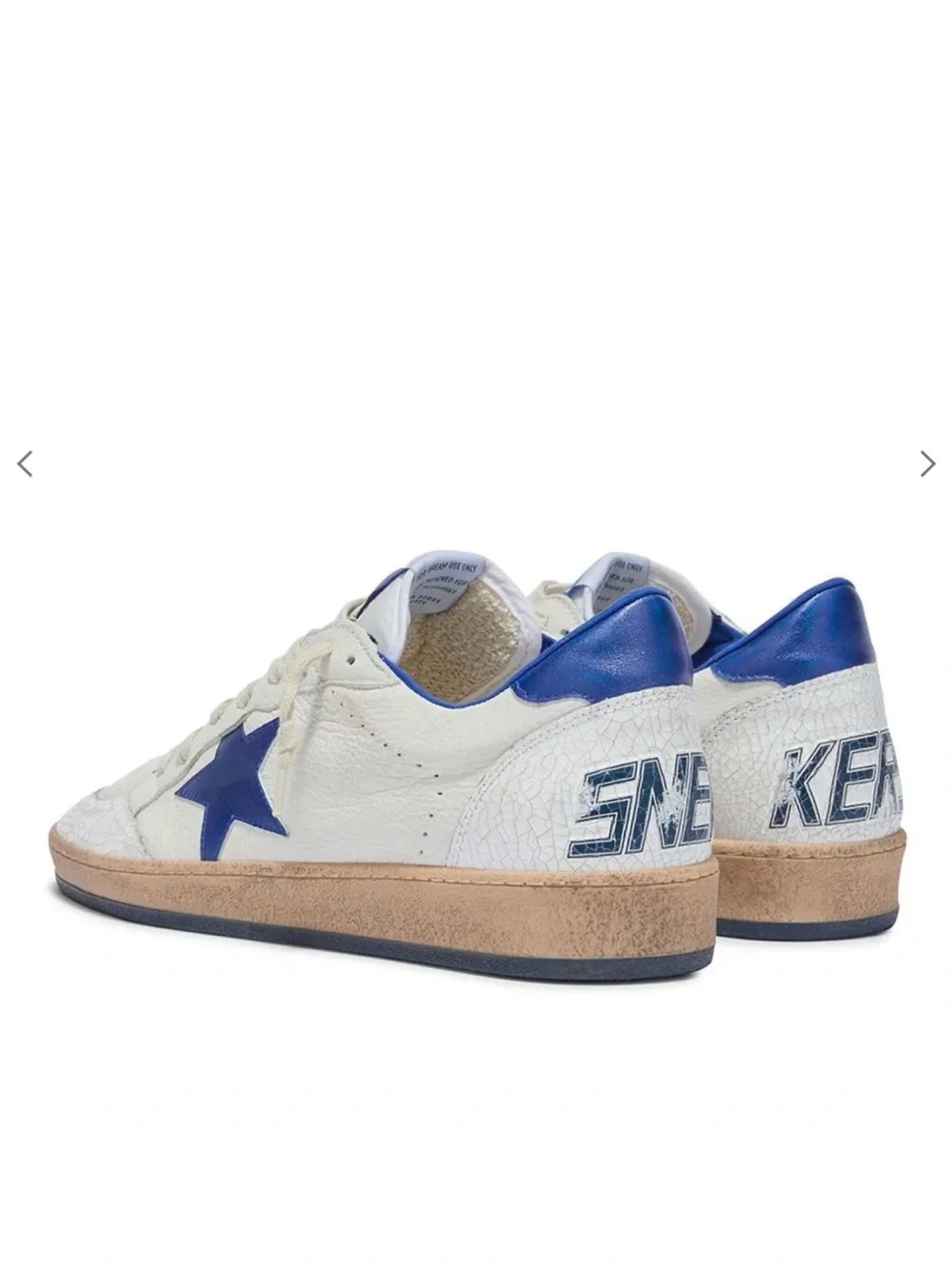 Golden Goose Sneakers in White and Blue with Tan Sole